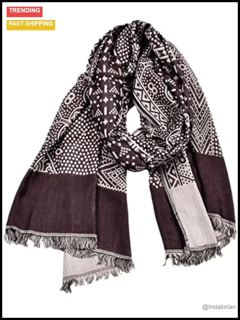 Retro Lightweight Cotton Linen Patterned Scarf 76